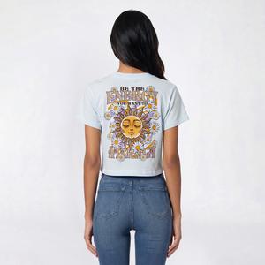 Juniors Attitude Not Included Sunflower Energy Cropped Tee alternate view